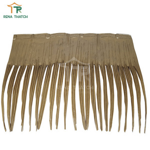 Simulated emulated artificial plastic artificial palm thatch panel roof tiles synthetic faux thatch fiber palm leaf