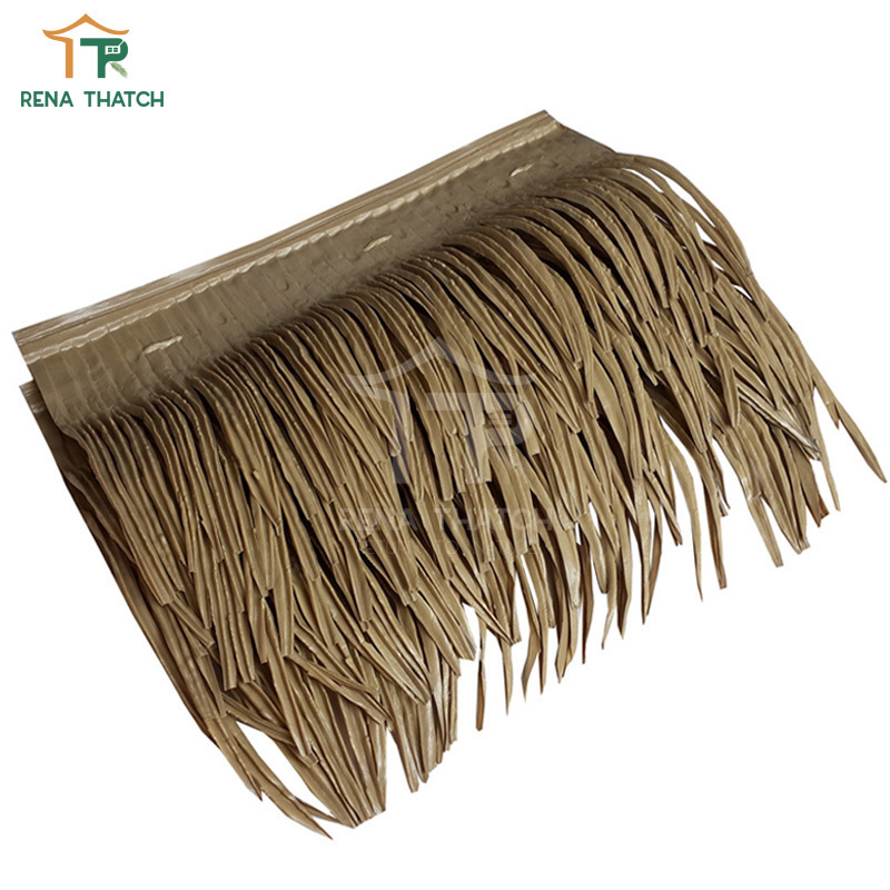 UV resistant synthetic artificial plastic Viva palm sheet thatch for gazebo thatch roof panels rolls for tiki bar