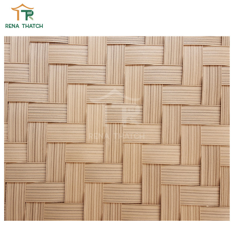 Synthetic Class A fire rated bamboo artificial weave rattan panels wall covering bamboo woven panels