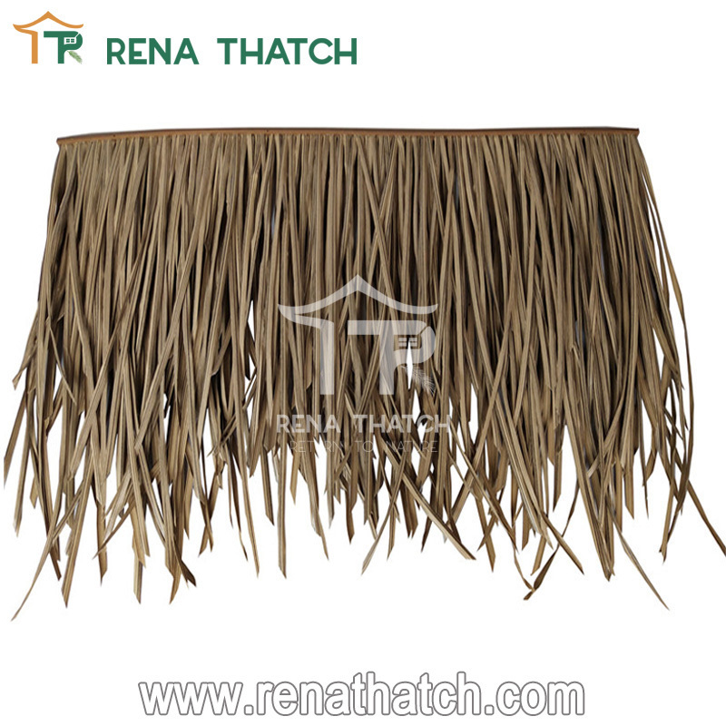 Popular fire resistance tiki hut synthetic thatch roll material roof beach umbrella thatch fiber palm