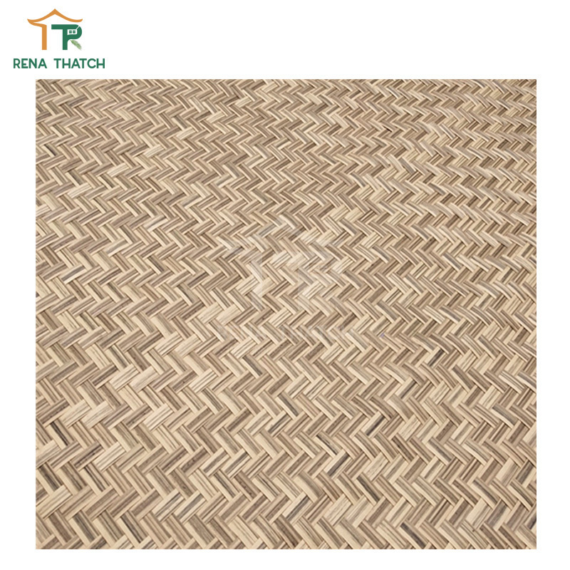 Synthetic Class A fire rated bamboo artificial weave rattan panels wall covering bamboo woven panels