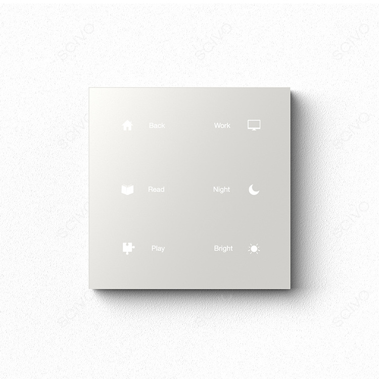 SQIVO Tuya zigbee 1/2/3/4/6 gang Black glass touch smart wall switch