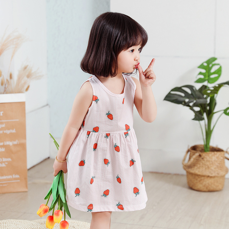 Fashion Style Summer 1-6 Years Baby Cotton Silk Princess Dress For Kids Baby Infant Flower Dress Girl Casual Clothes