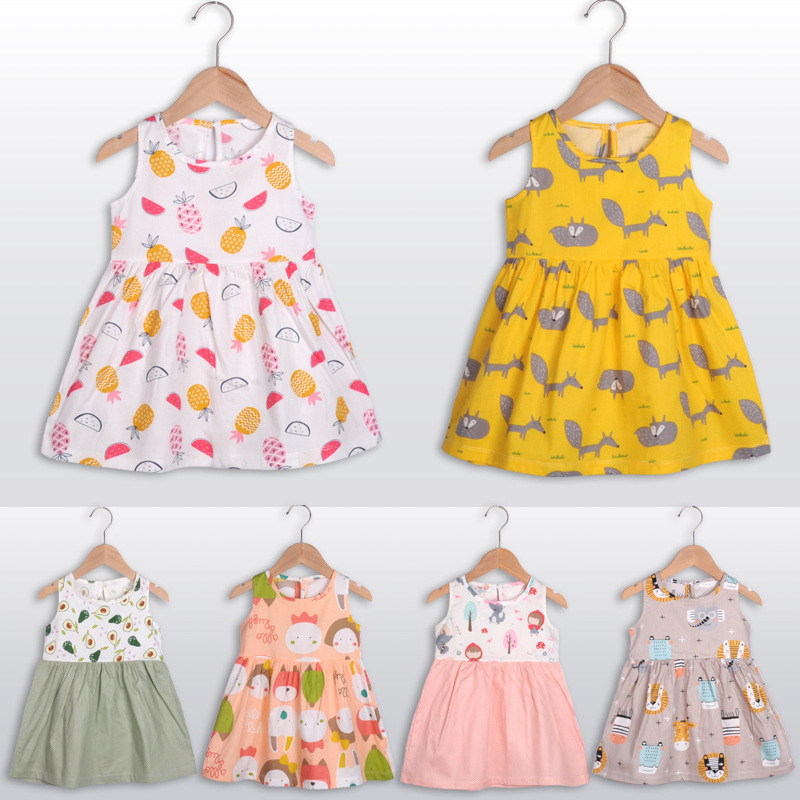 Fashion Style Summer 1-6 Years Baby Cotton Silk Princess Dress For Kids Baby Infant Flower Dress Girl Casual Clothes