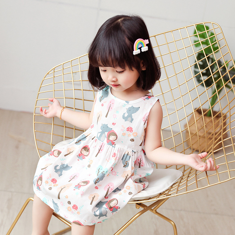 Fashion Style Summer 1-6 Years Baby Cotton Silk Princess Dress For Kids Baby Infant Flower Dress Girl Casual Clothes