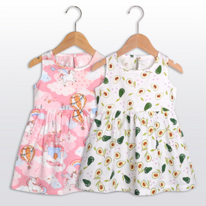 Fashion Style Summer 1-6 Years Baby Cotton Silk Princess Dress For Kids Baby Infant Flower Dress Girl Casual Clothes