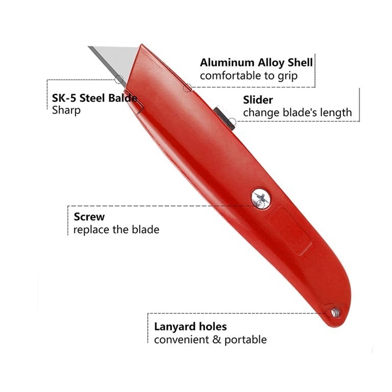 Multi-function Softgrip 18mm snap off utility knife with belt cutter knife