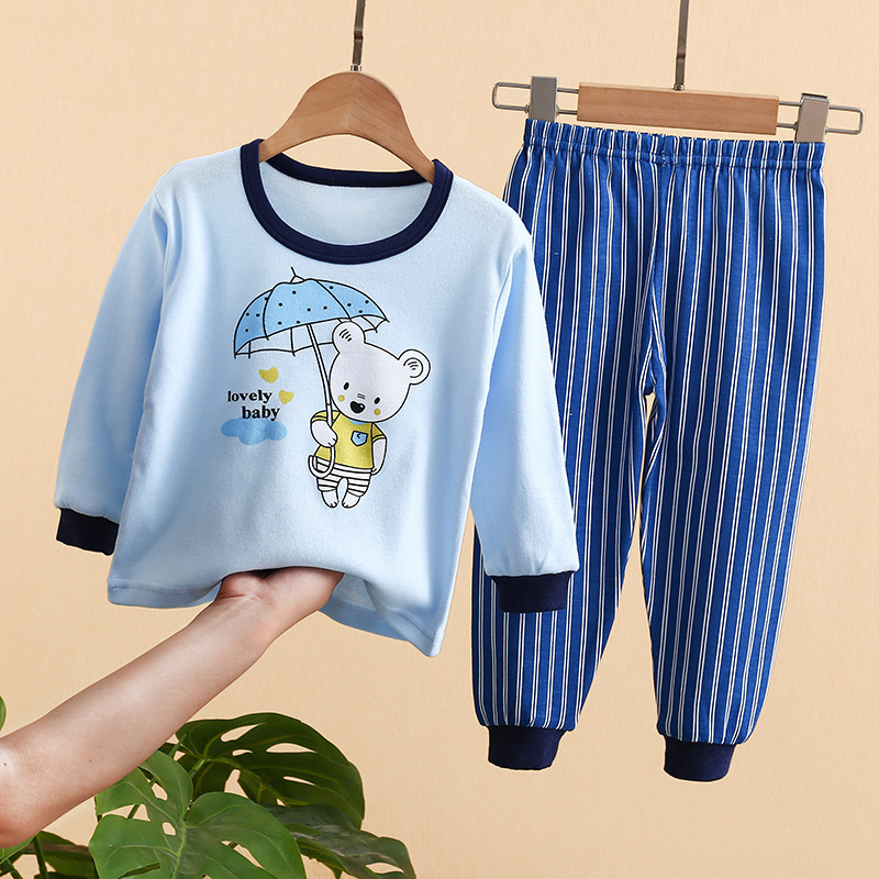 100% Cotton New Soft Sleeping Underwear Set Cartoon Pyjamas Kids Pajamas Sleepwear 2 Pcs Boy Cute Kids Pajamas Sets