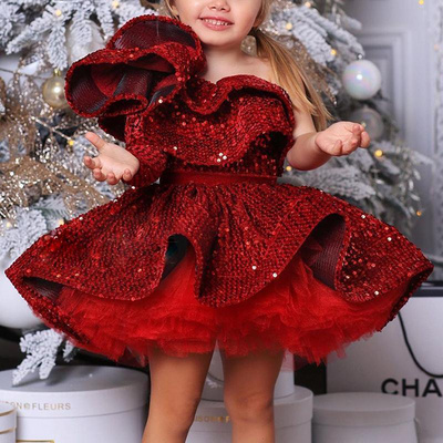 Boutique Baby Kids Children Princess Dress Girls Party Tulle Dresses Lace Ruffle Tutu Girl Ball Gown Formal Birthday Dress