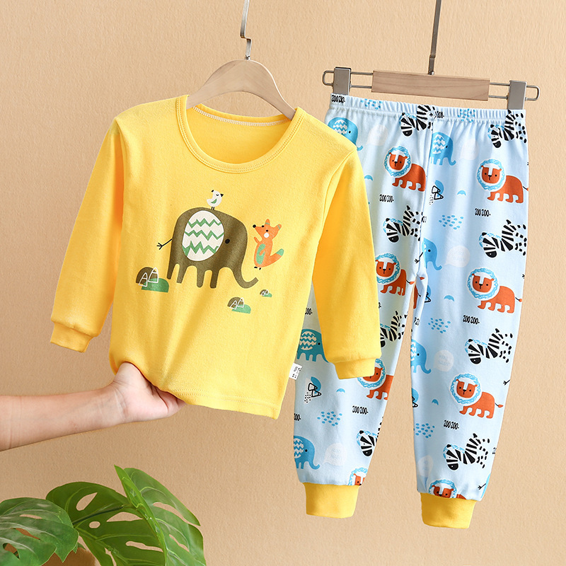 100% Cotton New Soft Sleeping Underwear Set Cartoon Pyjamas Kids Pajamas Sleepwear 2 Pcs Boy Cute Kids Pajamas Sets