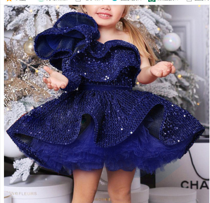 Boutique Baby Kids Children Princess Dress Girls Party Tulle Dresses Lace Ruffle Tutu Girl Ball Gown Formal Birthday Dress