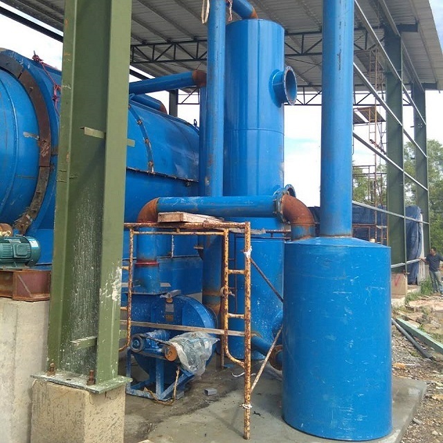 Continuous scrap tyre recycling to oil machine pyrolysis plant