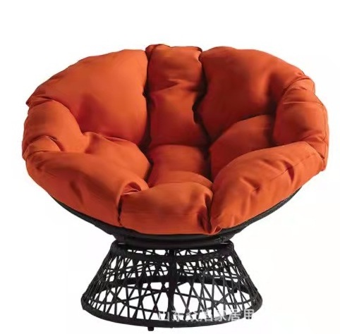 Modern Outdoor Papasan Chair Rattan Cushion Patio Swivel Dining Ball Chair Papasan Chair