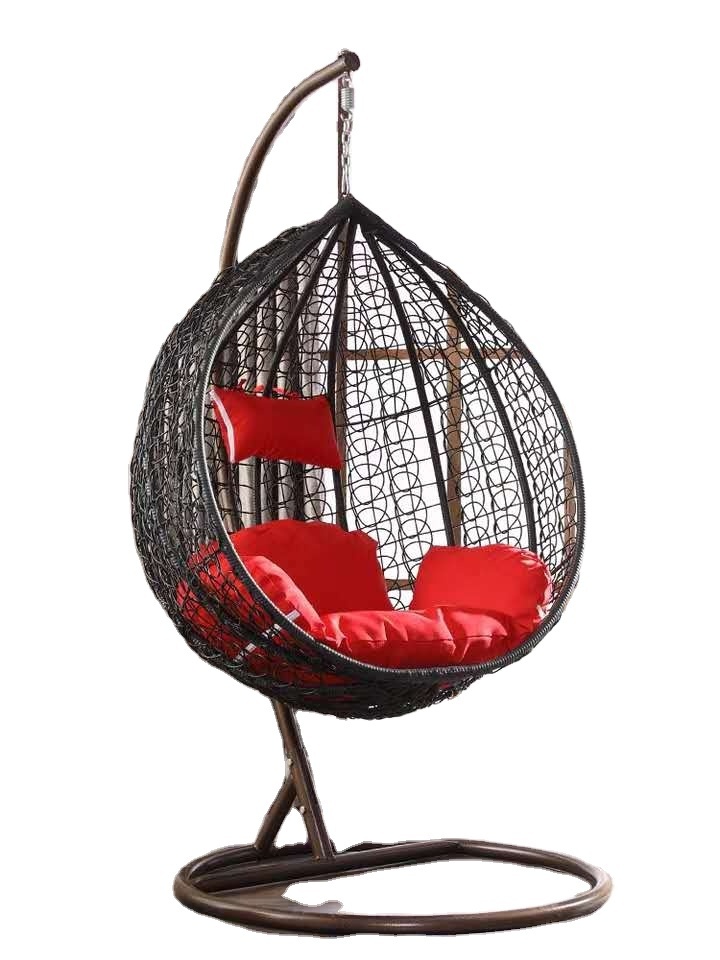 Egg Chair with Stand Patio Wicker Hanging Chair Indoor Outdoor Swing Chair all weather construction