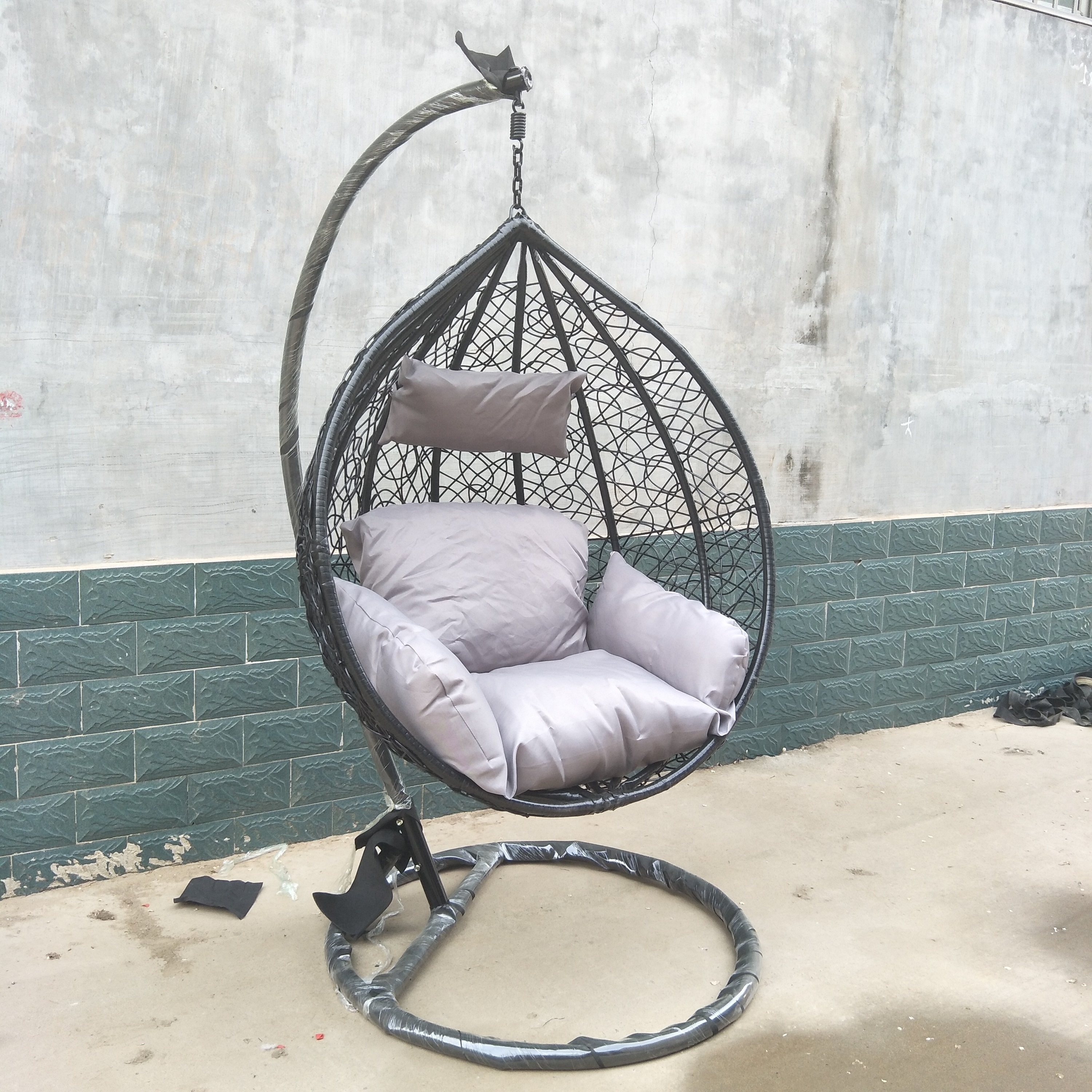 Thickened outdoor balcony swing chair strong swing chair stand with water proof anti-UV big size cushion