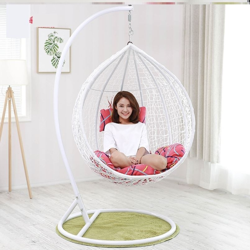 Cheap Outdoor Furniture Indoor Wicker Rattan Garden Adult Patio swings Hanging Egg Swing Chair With Metal Stand