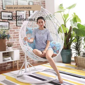 Hot Sale Single Seat Patio Swings Rattan Hanging Swing Egg Chair for Living Room Garden