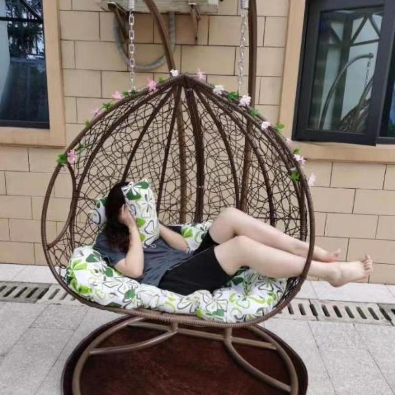 Handmade Hammocks Double Pole Hanging Basket Seat Swing Egg Hammock Chair for Garden Balcony