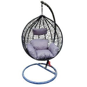 Popular Modern Balcony Outdoor Round Big Steel Tube Patio Swing Chair For Patio Or Indoor