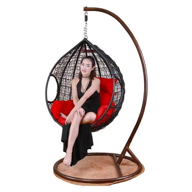 Beautiful single seat swing chair cheap hanging egg chairs for garden patio swings hanger