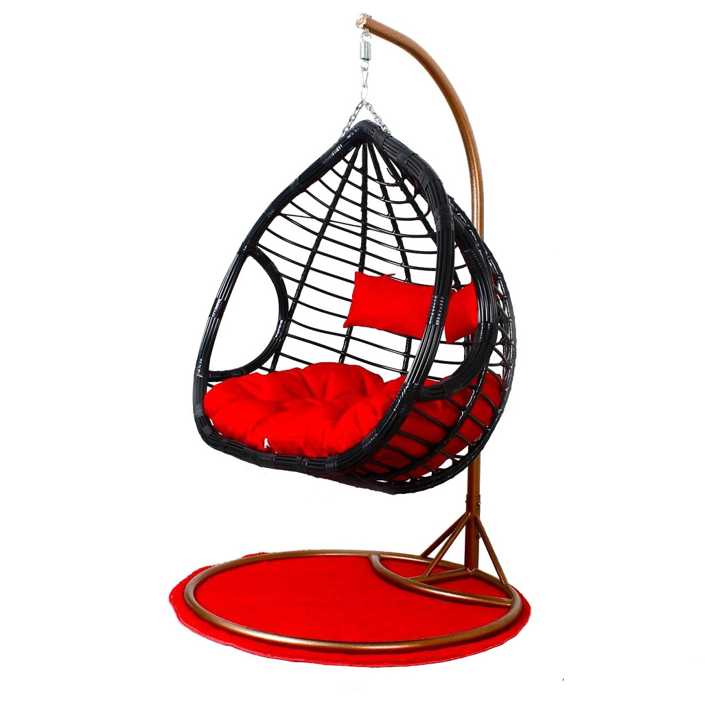 high quality comfortable  garden outdoor hanging egg shaped rattan  swing chair