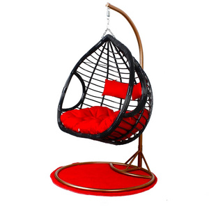 high quality comfortable  garden outdoor hanging egg shaped rattan  swing chair