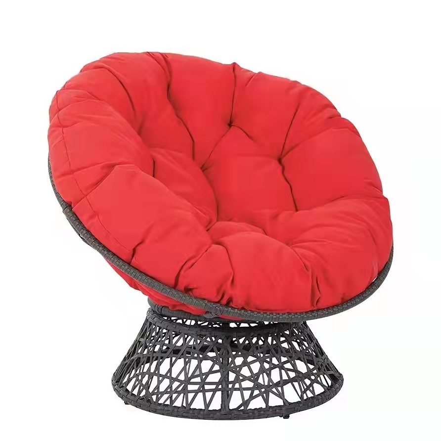 Garden Furniture Leisure Cane Lazy Person Radar Chair Natural Rattan Wicker Papasan Chair With Cushion