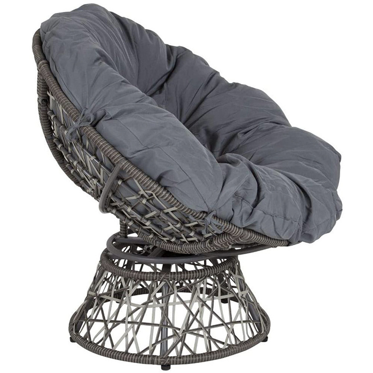 Papasan swivel chair rattan KD steel frame lounge chair home living room outdoor furniture