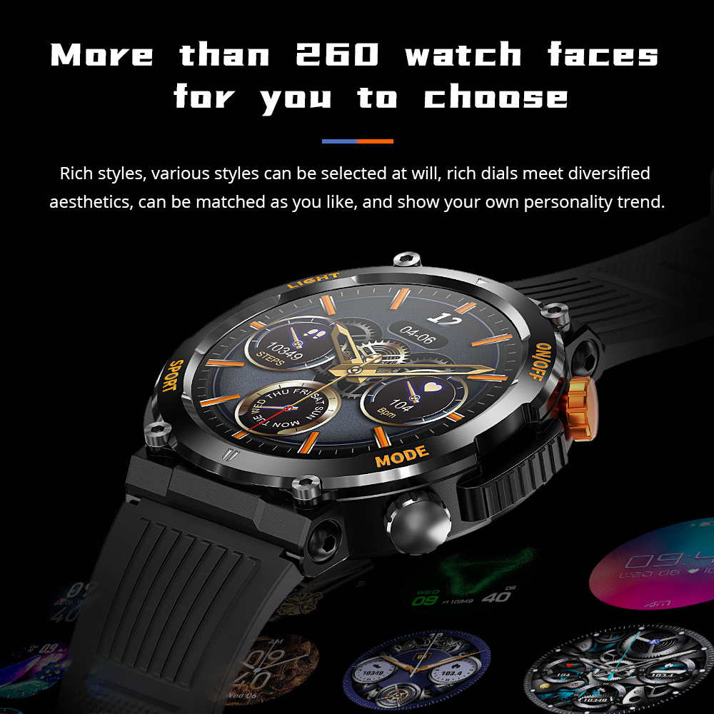 COLMI V68 Smartwatch 1.43'' AMOLED Display 100 Sports Modes Compass Flashlight Men IP67 Waterproof Toughness Smart Watch