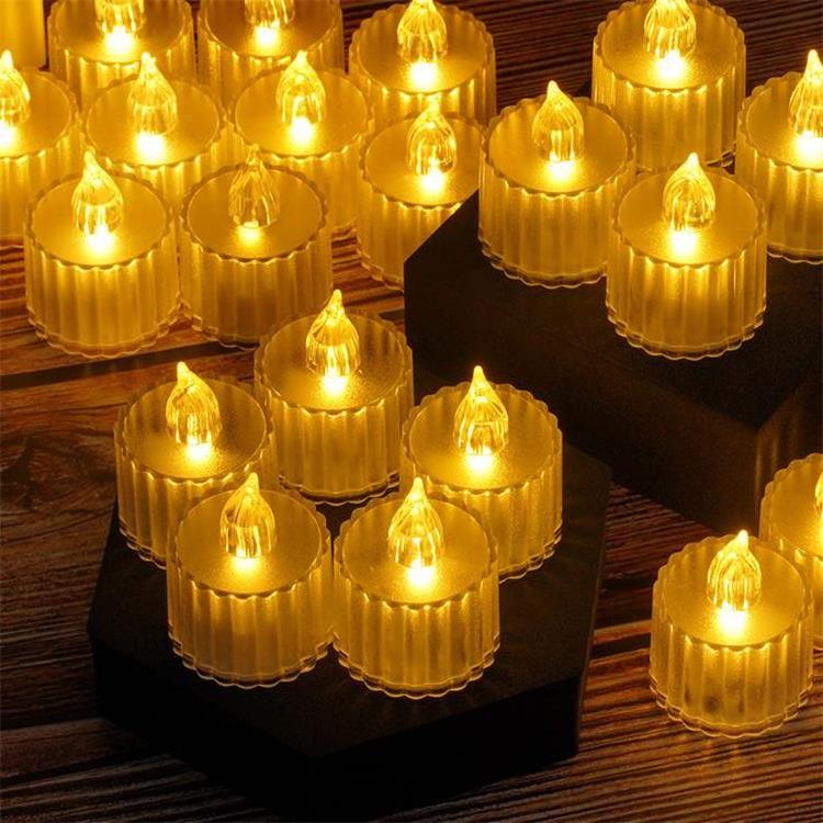 LED Electronic Candle Lamp Crystal Night Light Mini Tea Wax Birthday Proposal Statement Ins Arranging Props