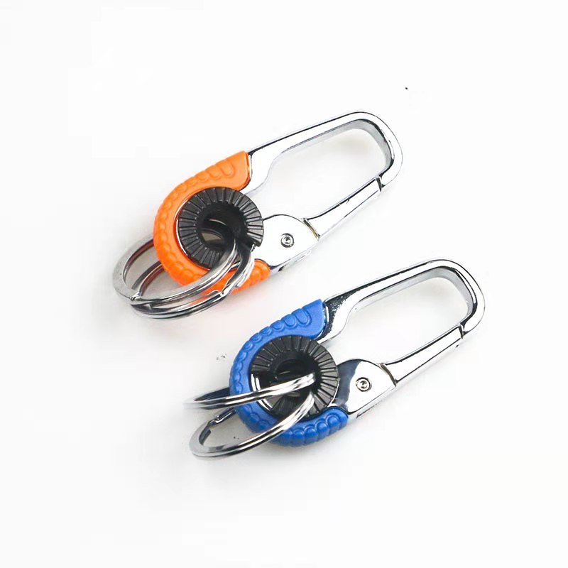 Double Ring Car Fishing Keyring Chains Tool Chest Durable Keychain Hook Stainless Steel Buckle Outdoor Carabiner Climbing Tool