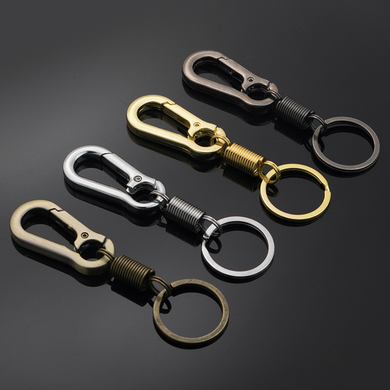 Key Ring Metal Locking Swivel Hook Wholesale Car Keychain Accessories Zinc Alloy Keychain with Quick Release Spring Clip