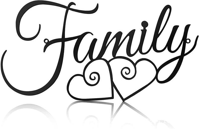 Family Metal Wall Art Black Love Home Decoration New Home Interior Art Decorations Arts And Crafts