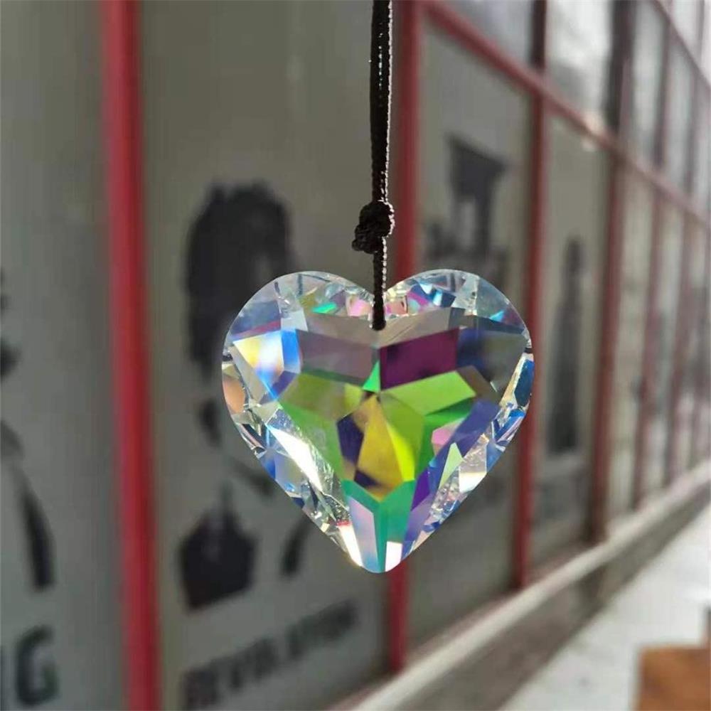 Lighting Pendant Sun Catcher Prism Hanging Decoration Rainbow Office Accessories Sun catcher Crystal Peach Heart Prism Pendant