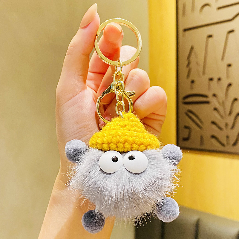 Fancy Mink Fur Ball Key Rings Cute Soft Mini Toy Plush Coalball Keychain Fashion Small Size Stuffed Soft Miniature Key Chains