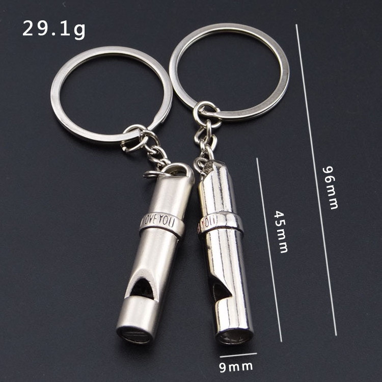 (One Pair) Multifunctional Couple Whistle Key Chain Creative Metal Couple Key Chain Business Free Gifts Small Gifts Wholesale