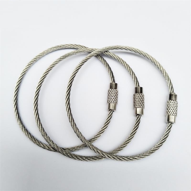 1.0mm 1.5mm 2.0mm Stainless Steel Cable Wire Rope Key Rings for Hanging Luggage Tag and ID Tag