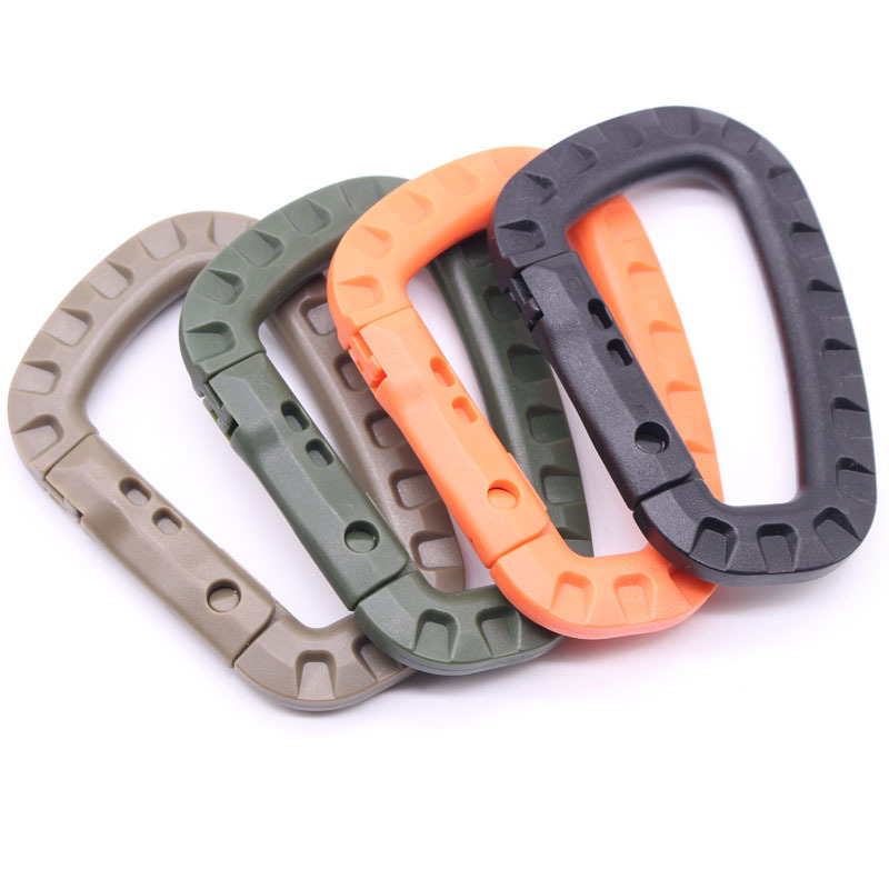 Snap Clip Keychain Outdoor Clasp EDC Tool Keychain Tactical Molle Plastic Hook Carabiner Hiking D-ring Buckle Backpack Hooks