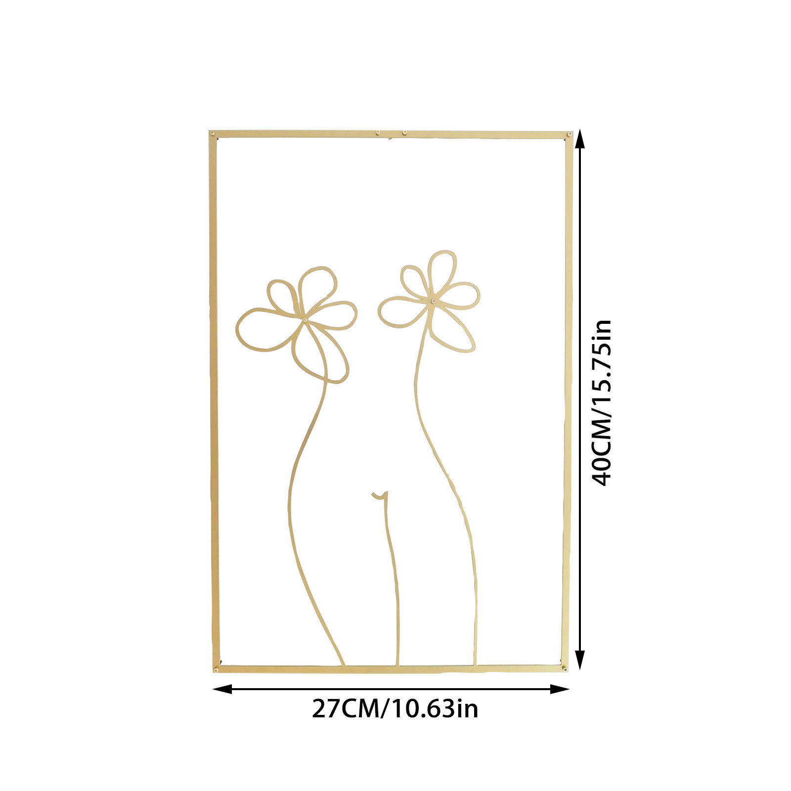 Iron Wall Hanging Accessories Wholesale Art Silhouette Women'S Body Line Pendant Wall Decoration Painting Wall Sticker Gold