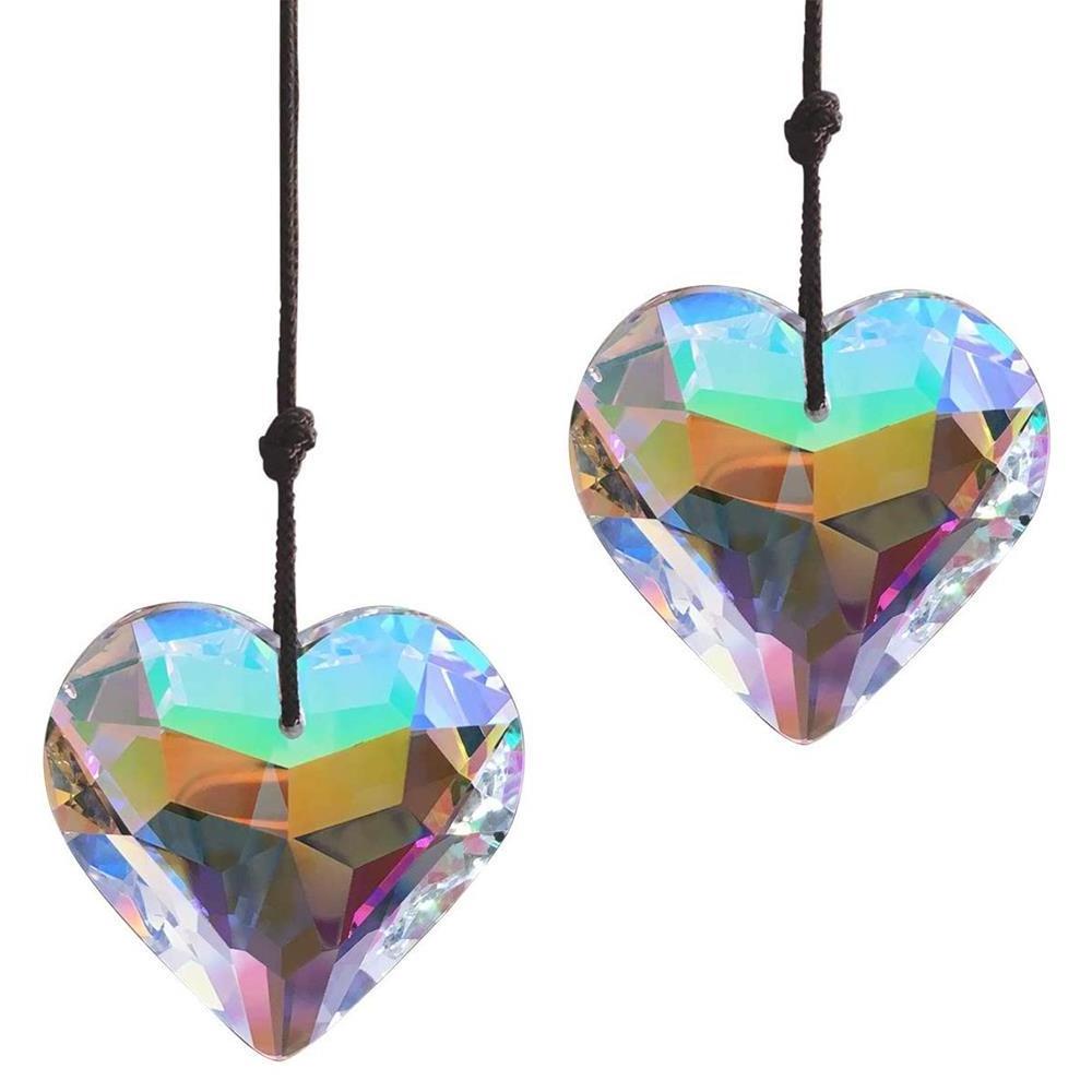 Lighting Pendant Sun Catcher Prism Hanging Decoration Rainbow Office Accessories Sun catcher Crystal Peach Heart Prism Pendant