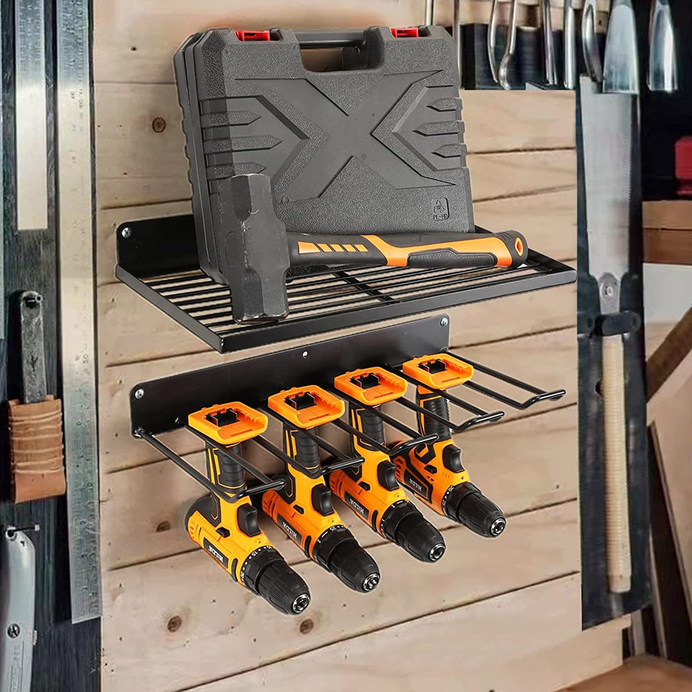 Wall mounted tool storage rack Iron art hand drill screwdriver tool rack charging drill storage rack