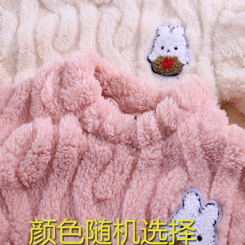 Children's pajamas autumn and winter thickened flannel boys  girls baby bear cute suit outside wear home clothes