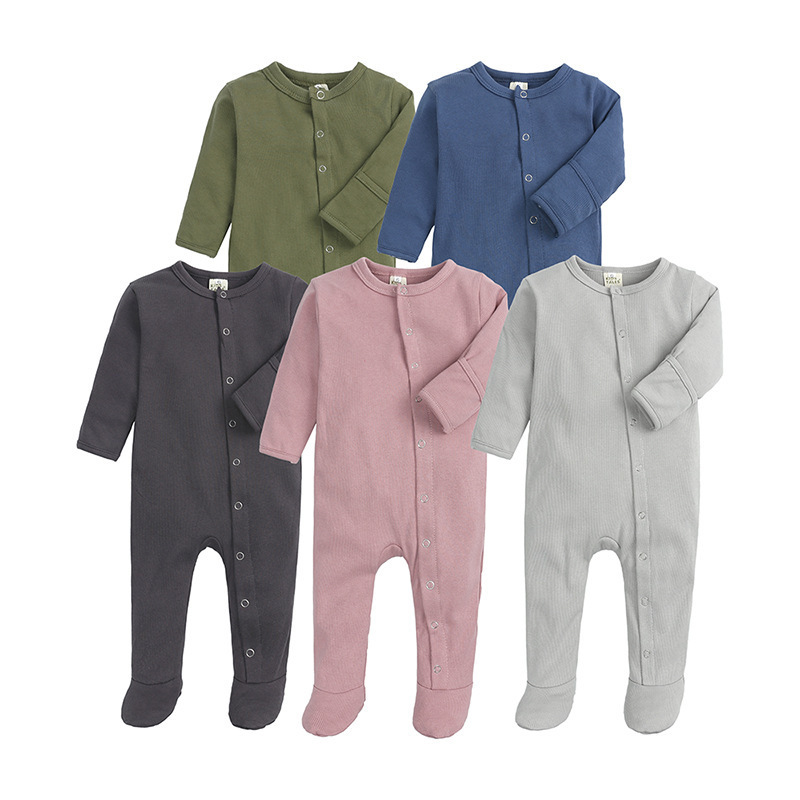 Unisex Kids' Holiday Loose-Fit Organic Cotton Baby Footie Pajama with Mitten Cuffs Infant Cotton clothes Sleeper