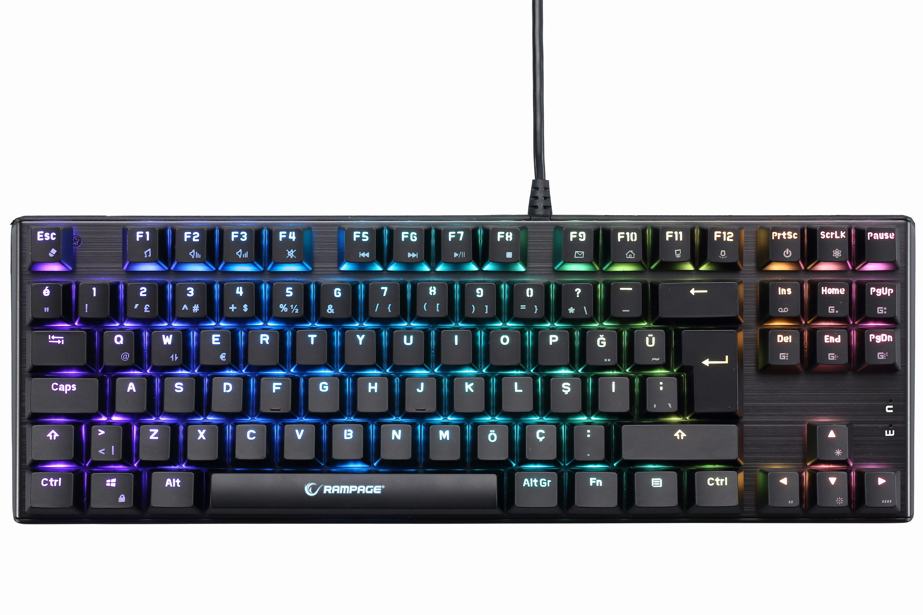 SK-608 Wired Gaming Keyboard 87 Luminous Keys Mechanical Office Computer PC Keyboard Russian Language ABS Material Red Switch