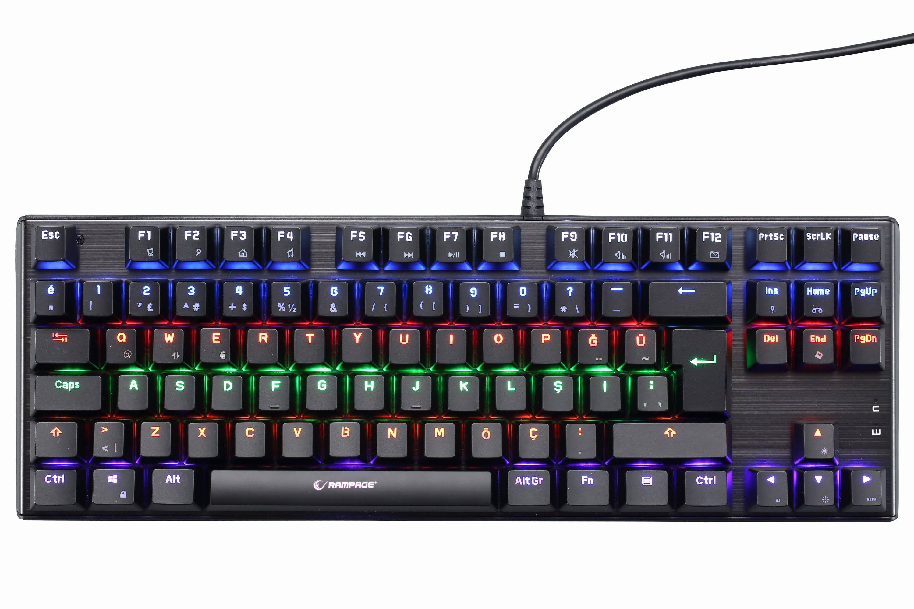 SK-608 Wired Gaming Keyboard 87 Luminous Keys Mechanical Office Computer PC Keyboard Russian Language ABS Material Red Switch