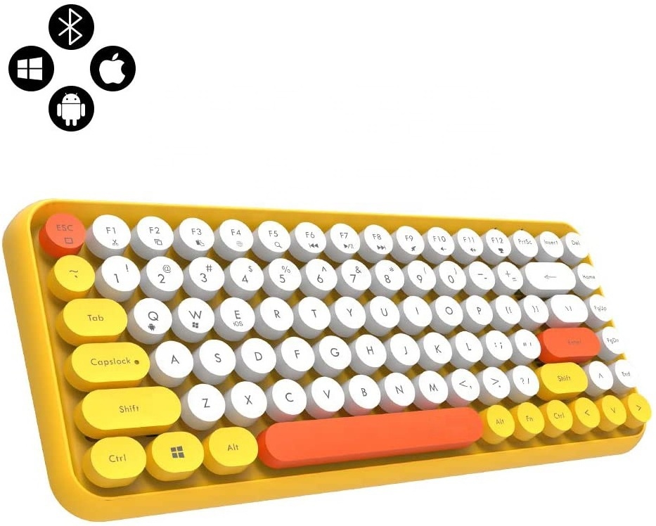 Oem Factory Directly Sales Sk-626bt  Retro bluetooth wireless Computer Keyboard With Mix-colored  Keycaps  And  Patent