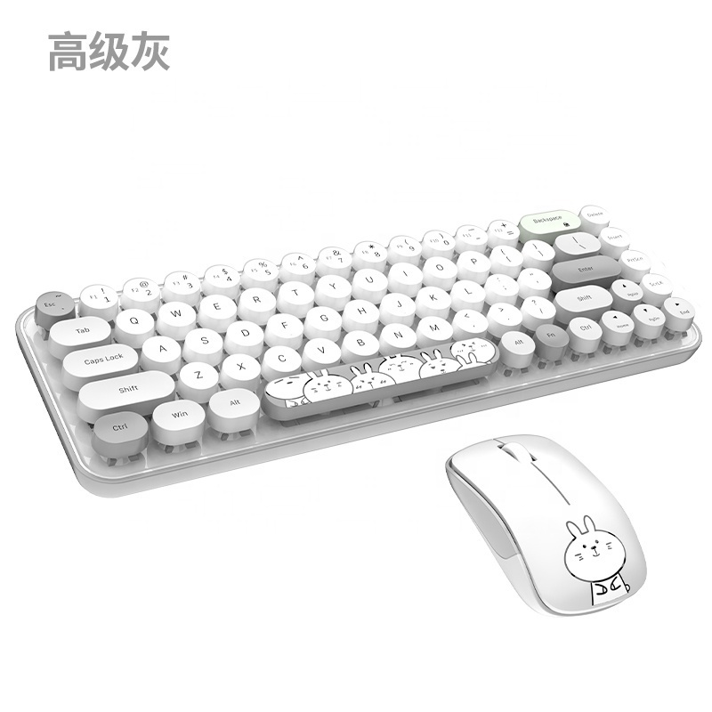 Mini Fashion Design Cute Round Key Keyboard For Girls And Kids Gift Wireless Keyboard and mouse set