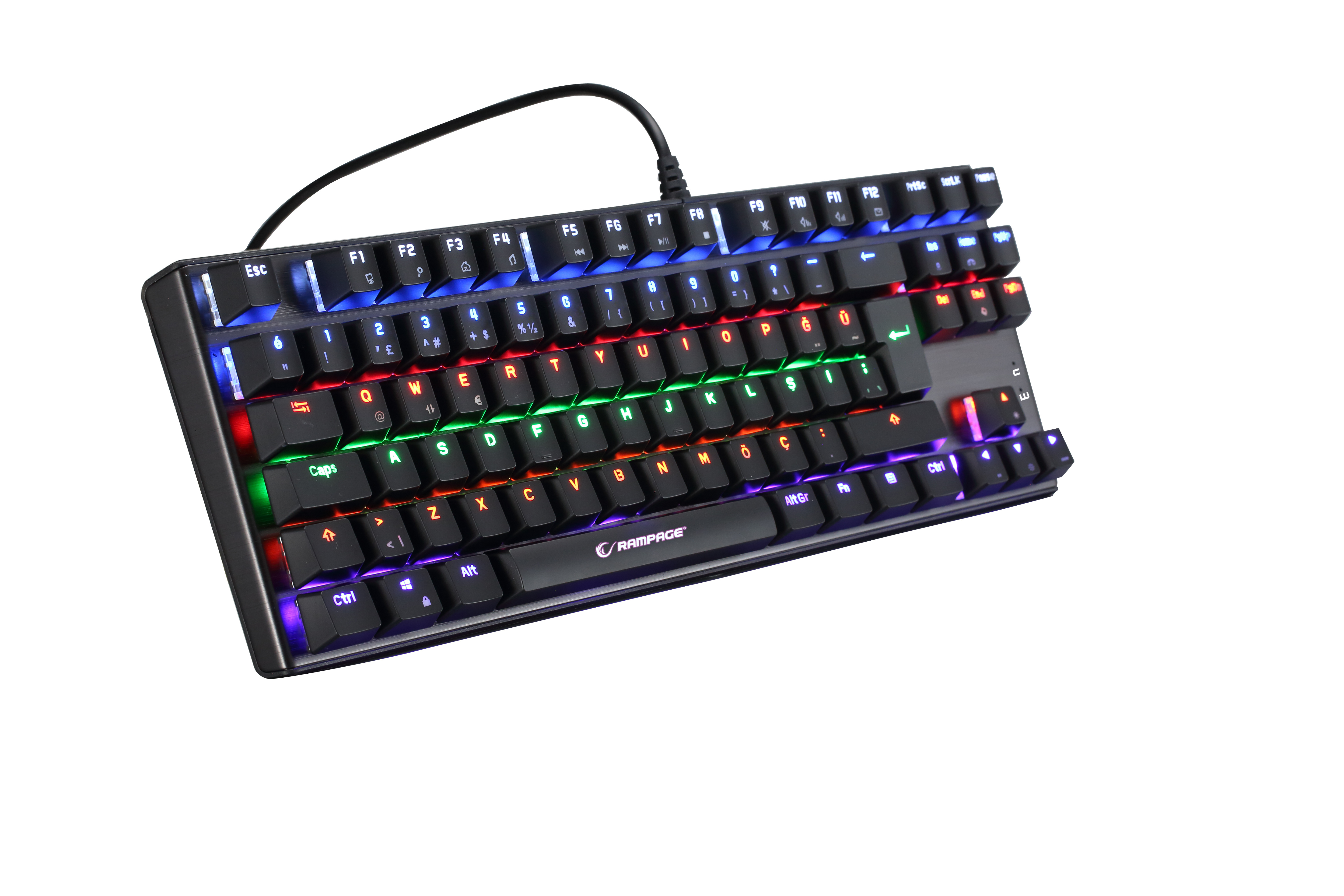 SK-608 Wired Gaming Keyboard 87 Luminous Keys Mechanical Office Computer PC Keyboard Russian Language ABS Material Red Switch