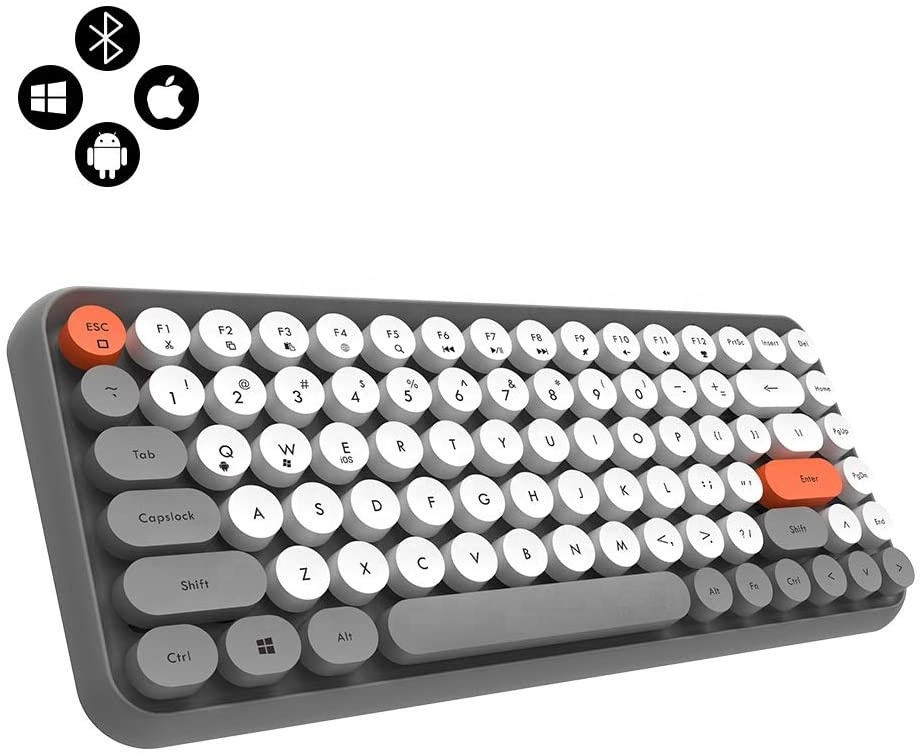 Oem Factory Directly Sales Sk-626bt  Retro bluetooth wireless Computer Keyboard With Mix-colored  Keycaps  And  Patent