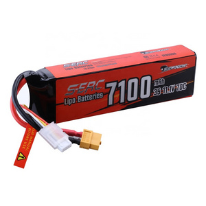 SUNPADOW Lipo Battery for RC Vehicles Car Truck Tank Truggy Buggy with 7100mAh 11.1V 70C with XT60 Plug for 3S Lipo Batteries